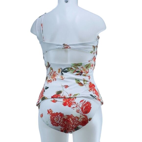 RACHEL ROY Women's 2 Piece Swimsuit Nylon Spandex White Floral Red Size S - Picture 4 of 11